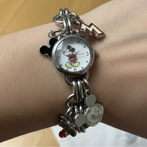 Disney Silver and Red Mickey Mouse Watch